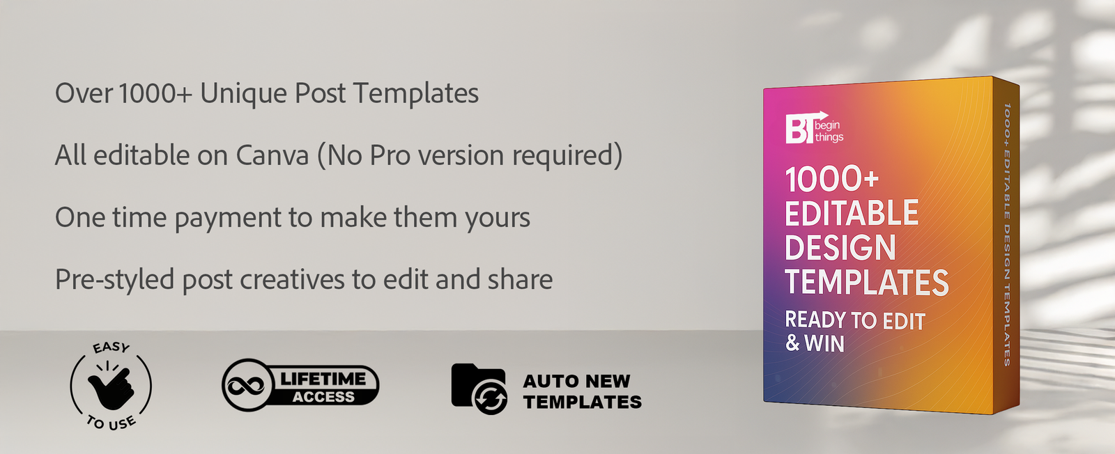 A showcase of the various Canva templates included in the bundle