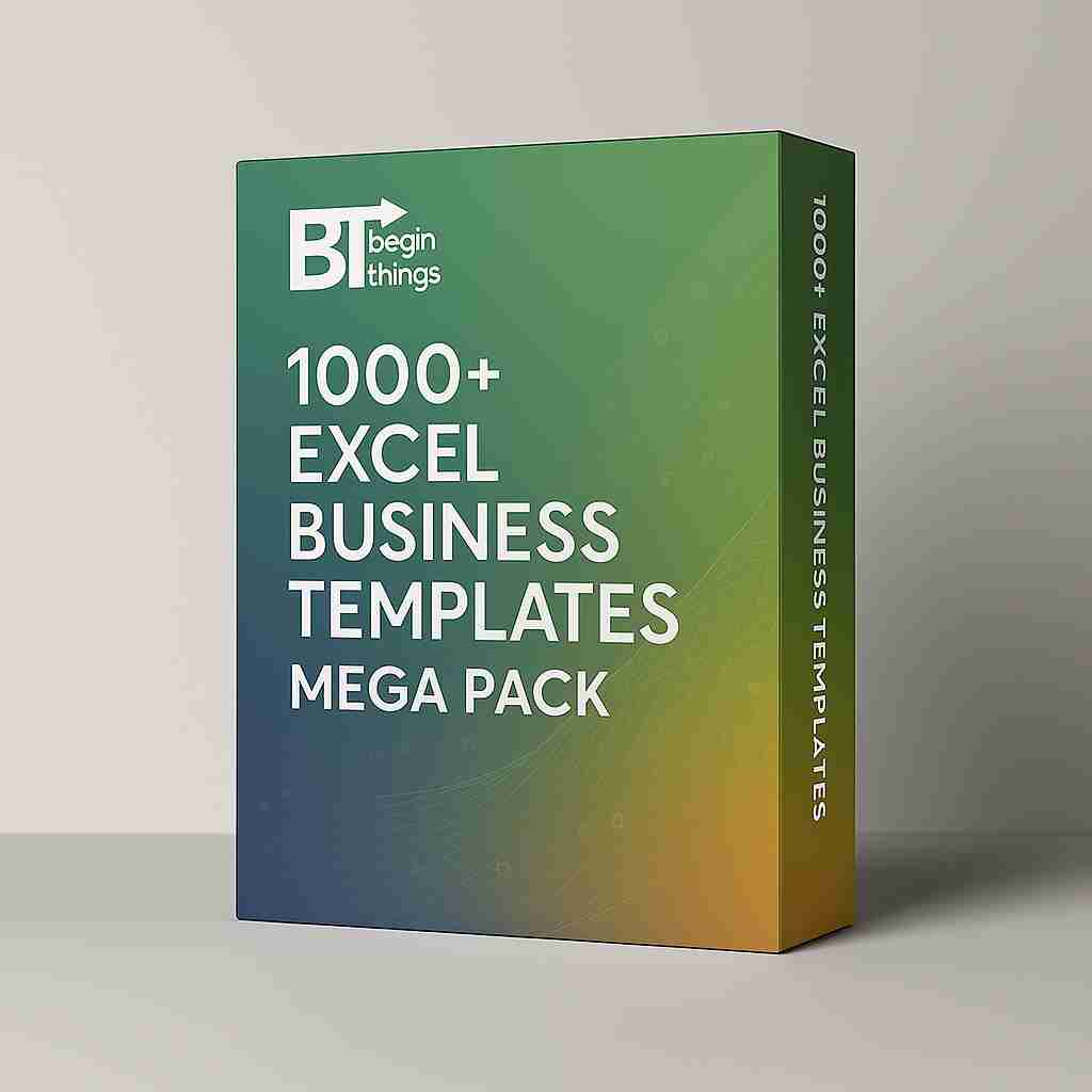 1000+ Excel Business Templates Mega Pack box