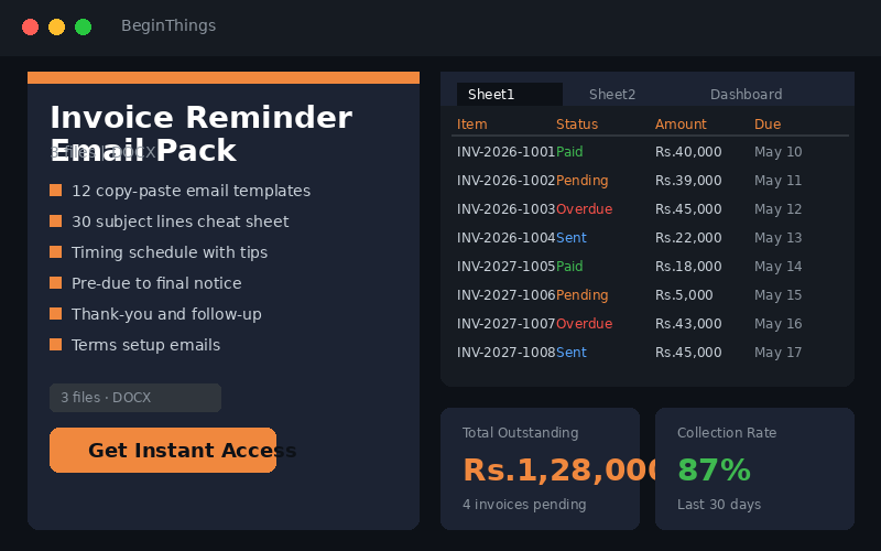 Invoice Reminder Email Pack preview