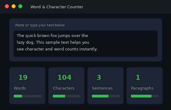 Word counter tool preview